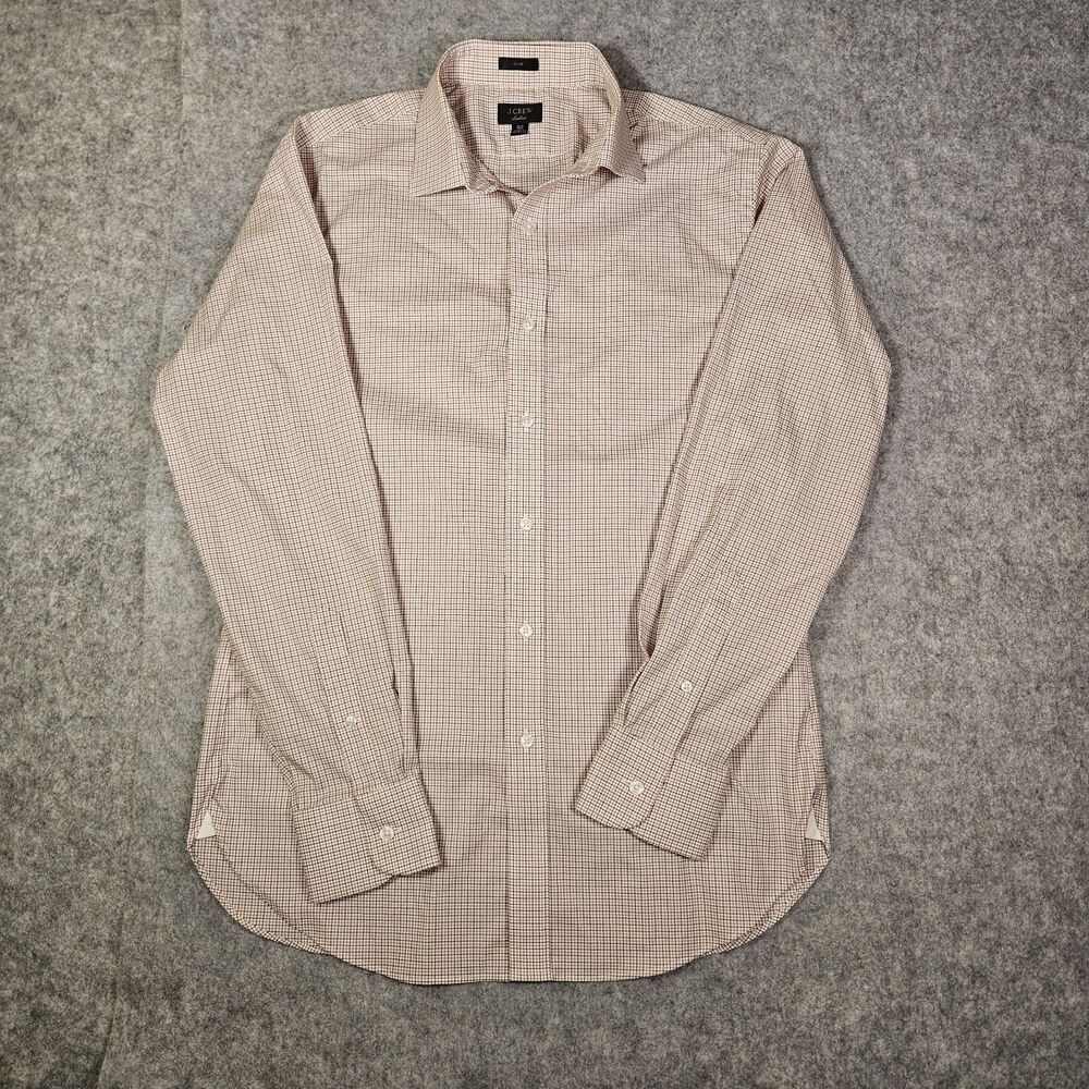 J.‎ Crew Mens Ludlow Slim Fit Blue Red White Check Button Up Shirt Size 15.5-34